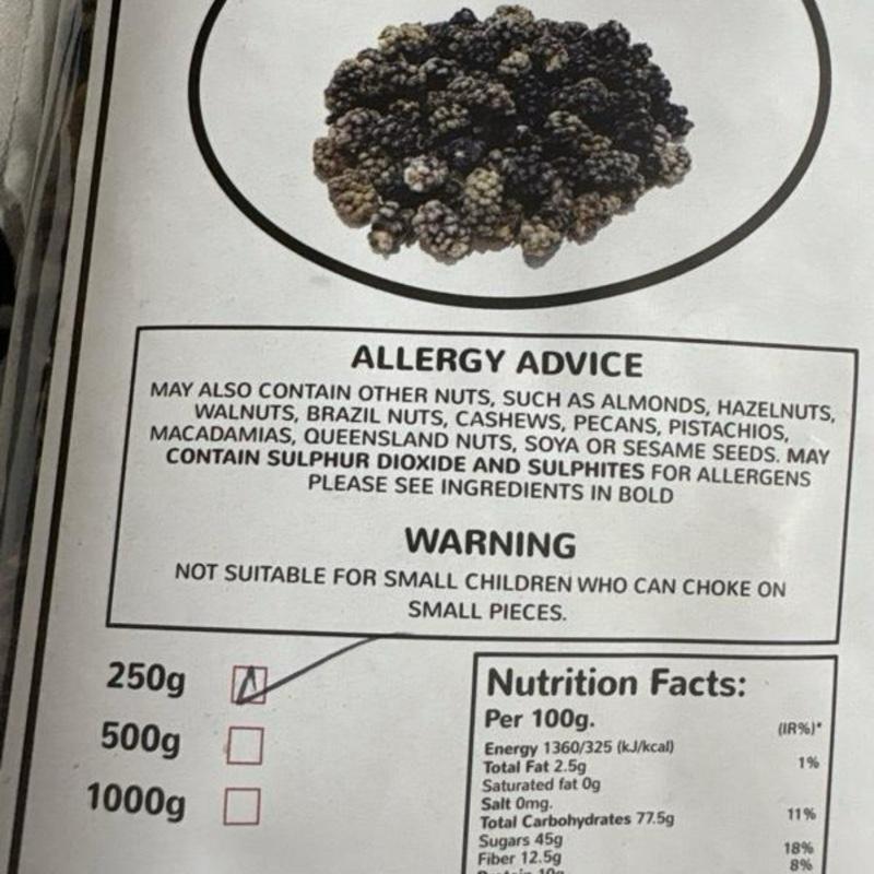 Dried Black Mulberries