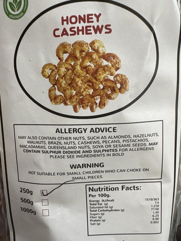 Honey Roasted Cashew Nuts