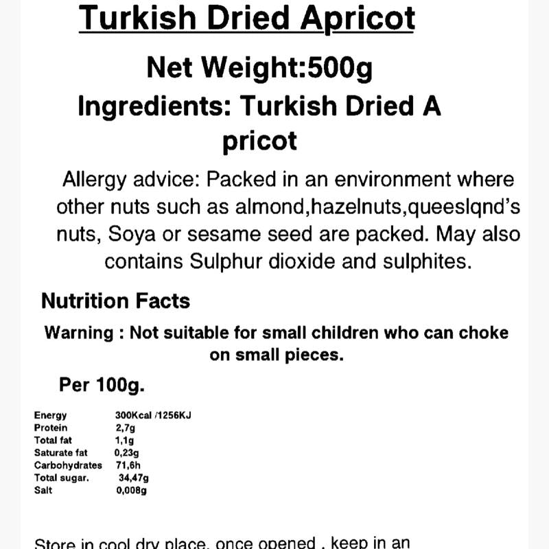 Whole Dried Pitted Apricot - Turkish Snack Natural Dry