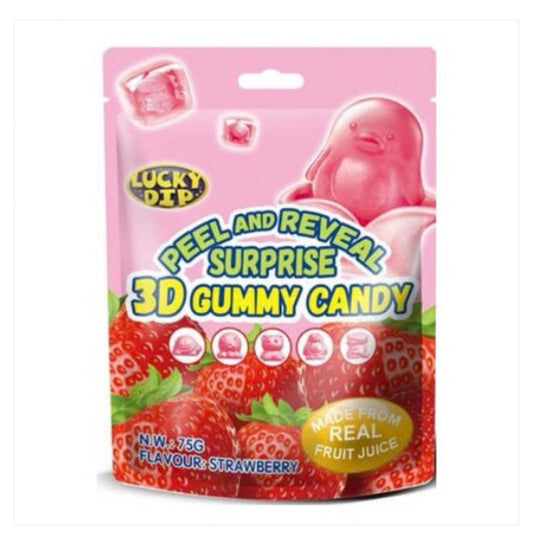 3D Strawberry Surprise Peel & Reveal Gummies candy 75Gram/Halal